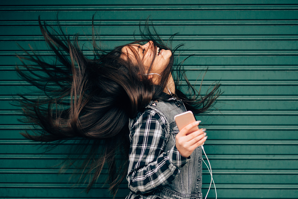 Girl listening to music!