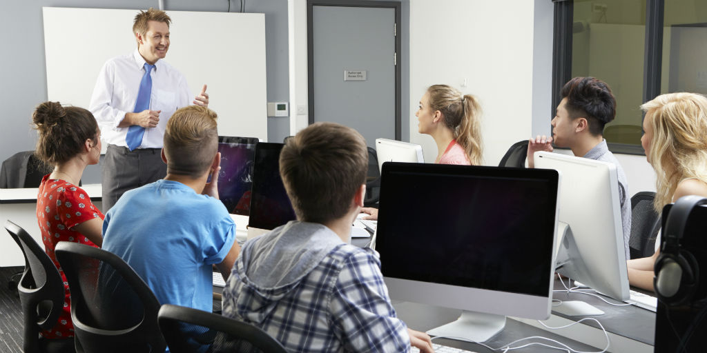students in a classroom receiving  instruction